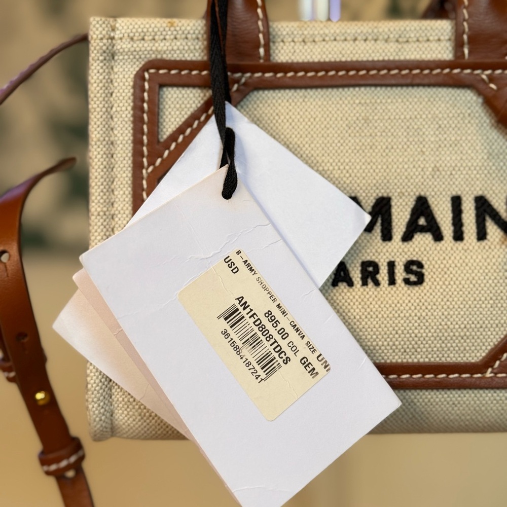 Balmain Paris Authentic B Army Shopper Mini Tote NWT and Dustbag - Picture 5 of 12